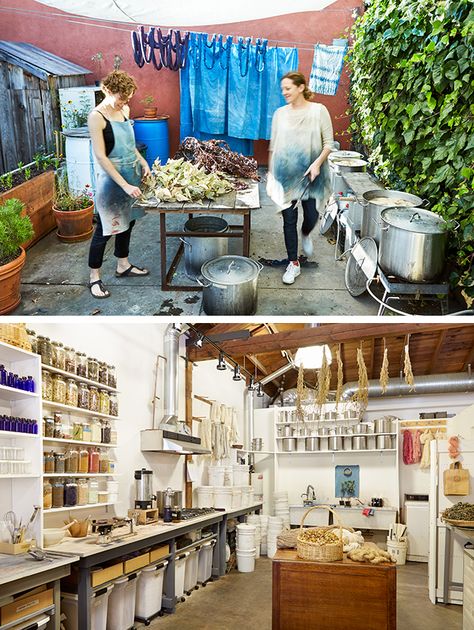 Weaving Studio, Dye Studio, Design Studio Workspace, Textile Dyeing, Natural Dye Fabric, Garage Studio, Natural Dyeing, Studio Kitchen, Craft Area