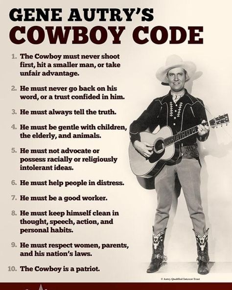 History Daily on Instagram: “"The Cowboy Code" by Gene Autry. (1940s) 🤠 #TheCowboyCode #GeneAutry #1940s #historydaily #old #war #history #ilovehistory #ancientegypt…” Cowboy Code, Gene Autry, Rude Boy, Award Winning Books, Photo Essay, Tell The Truth, Tv Stars, Movie Stars, Words Quotes