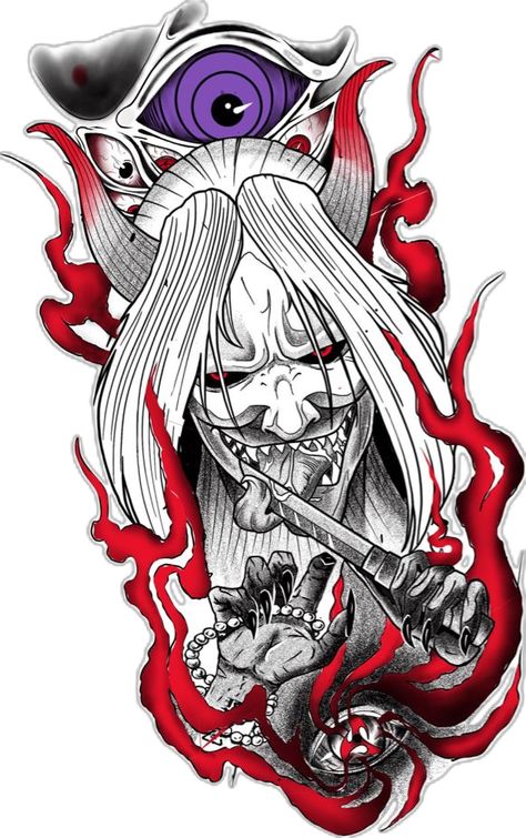 Uchiha Tattoo Designs, Ashura Tattoo, Mascara Hannya, Tato Naruto, Tattoo Japanese Style, Demon Baby, Devil Tattoo, Demon Tattoo, C Tattoo