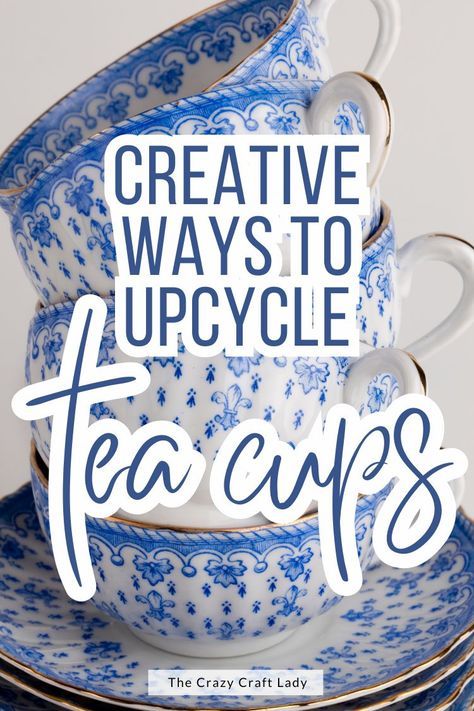 Whether you have old chipped teacups or thrift store finds to make use of, get crafty with these inspiring ways to upcycle old tea cups. Uses For Old Tea Cups, Crafts With Old China, Vintage Tea Cups Ideas, China Repurposed Ideas, Teacup Gift Ideas, Crafts With China Dishes, Tea Cup Ideas Diy Crafts, Tea Cup Decor Ideas, Tea Cup Crafts Diy Projects