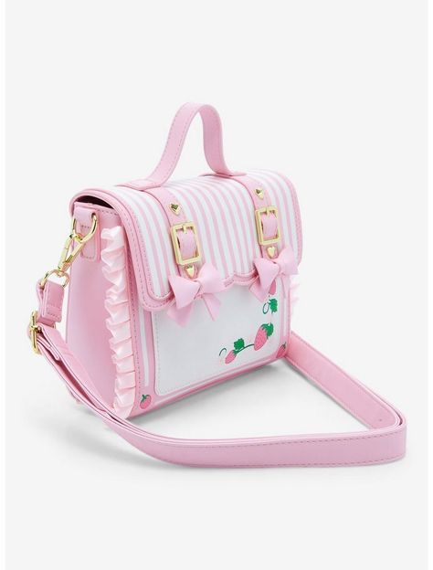 Strawberry Kawaii Crossbody Bag Cute Bag Accessories, Kawaii Bags Backpacks, Kawaii Stuff To Buy, Cute Bags Aesthetic, Kawaii Shopping, Cute Pastel Outfits, Cute Crossbody Purse, Strawberry Kawaii, Kawaii Purse