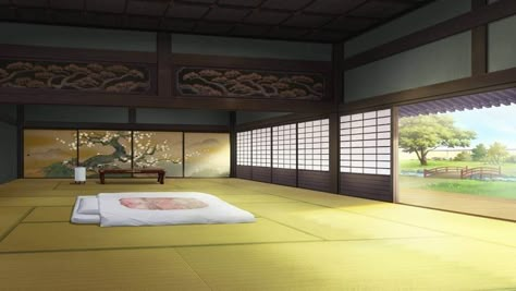 Traditional Japanese House Anime, Anime Japanese House, Japanese Bedroom Traditional, Japanese Mansion, Kny Background, Japan Room, Japanese Bedroom, Japanese Home Design, Japanese Style House