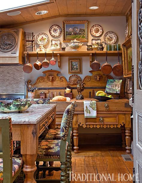 Charles Faudree French Country, Old English Home, Charles Faudree, Old World Kitchens, French Country Kitchens, French Country Design, Block Table, Amazing Kitchen, French Country Farmhouse