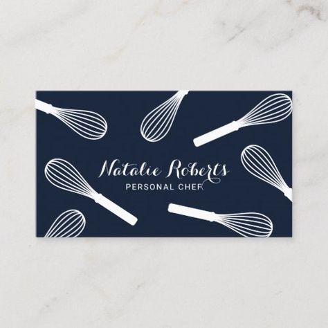 Bakery Visiting Card Design, Visiting Cards Design For Bakery, Business Card Design For Bakery, Home Bakery Business Cards, Pastry Chef Business Card, Chef Party, Bakery Business Cards, Blue Business Card, Pastry And Bakery