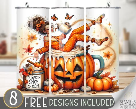 Coffee Beans Design, Thanksgiving Tumbler, Café Design, Cool Wraps, Funny Png, Cinnamon Coffee, Funny Pumpkins, Pumpkin Spice Season, Fall Coffee