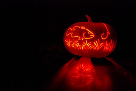 pumpkin carving fish | Fish Pumpkin Carving Bass Pumpkin Carving, Angler Fish Jack O Lantern, Fishing Pumpkin Carving, Jaws Pumpkin Carving, Fish Pumpkin Carving Ideas, Ocean Pumpkin Carving, Fish Pumpkin Carving, Shark Pumpkin Carving, Fish Pumpkin