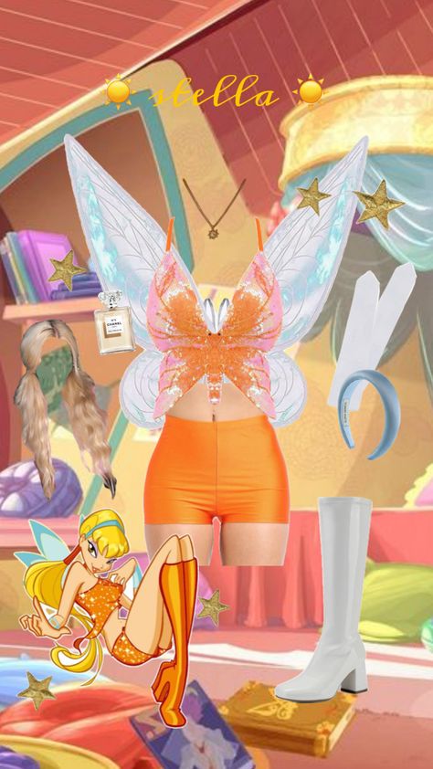 princess of solaria, winx club, group costume, halloween, party. 🌟 Stella Winx Club Costume, Stella Winx Club Outfit, Winx Club Group, Stella Winx Club, Stella Winx, Halloween Party Outfit, Fairy Halloween Costumes, Pretty Halloween Costumes, Club Outfit