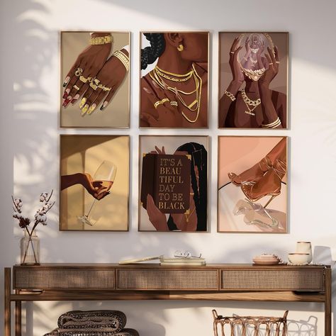 Home Decor Ideas Black, Girl Wall Decor, Female Wall Art, Women Wall Art, Entry Closet, African American Wall Art, American Wall Art, Earthy Home Decor, Girls Wall Decor