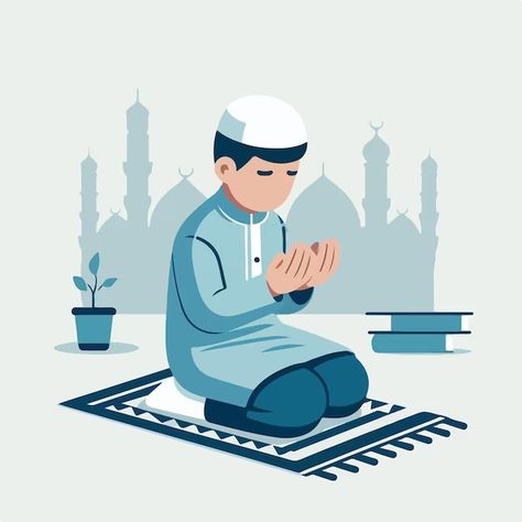 Sabiqul Fahmi | Freepik Pray Illustration, Muslim Stickers, Poster Elements, Abrahamic Religions, Ramadan Tips, Islamic Poster, Rama Image, Muslim Images, Muslim Family