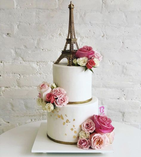 Paris Bday Cake, Paris Wedding Cake, Paris Cake Ideas Birthdays, French Themed Cake, Paris Theme Birthday Cake, Paris Themed Wedding Ideas, Paris Cake Ideas, Paris Theme Cake, Paris Birthday Cake