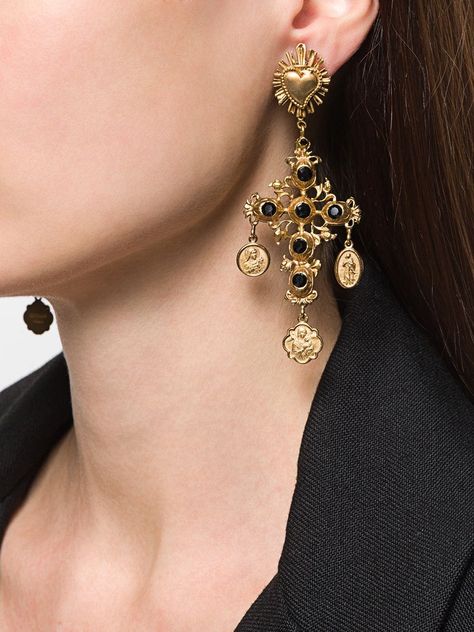 Goth Doctor, Expensive Jewellery, Dolce And Gabbana Earrings, Stefano Gabbana, Expensive Jewelry, Fashion People, Cross Earrings, Dolce & Gabbana, Luxury Brands