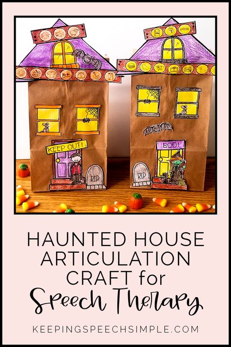 Halloween Speech Therapy Crafts, October Speech Therapy Activities, Paperbag Crafts, Halloween Speech Activities, Halloween Speech Therapy Activities, Halloween Speech Therapy, Speech Therapy Themes, Language Activities Preschool, Expressive Language Activities