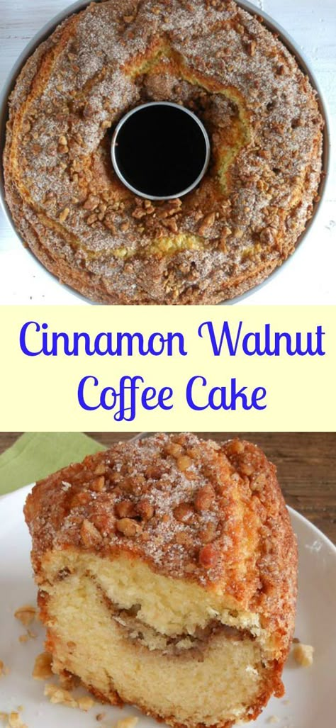 Cinnamon Walnut Coffee Cake one of the best and so easy homemeade cinnamon coffee cakes, the perfect made from scratch anytime desserts/anitalianinmykitchen.com Walnut Coffee Cake, Bed Photography, Resipi Kek, Photography Coffee, Cinnamon Coffee Cake, Cinnamon Coffee, Gateaux Cake, Coffee Cakes, Coffee Cake Recipes