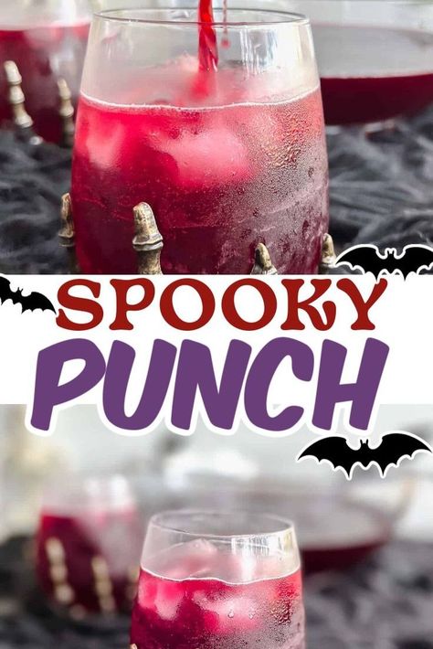 Halloween Spiked Drinks, Spiked Punch Recipes Parties, Best Alcoholic Punch, Halloween Drinks Alcohol Punch, Dark Halloween Party, Spooky Punch, Punch Halloween, Fun Halloween Drinks, Halloween Party Punch