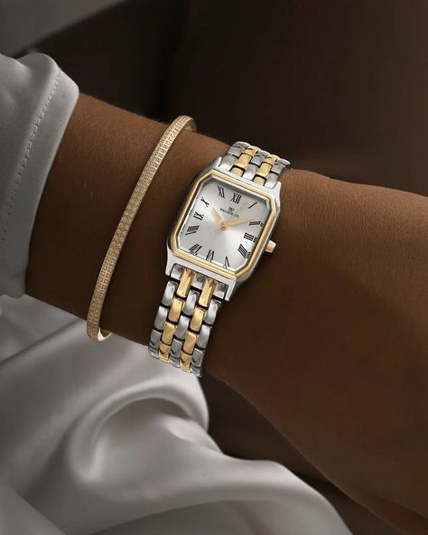 Silver And Gold Watches, Gold Silver Watch, Silver And Gold Watch Women, Watch Women's Classy, White Gold Watch, Gold And Silver Watch, Classy Watch, Silver Watches Women, Gold Watches Women