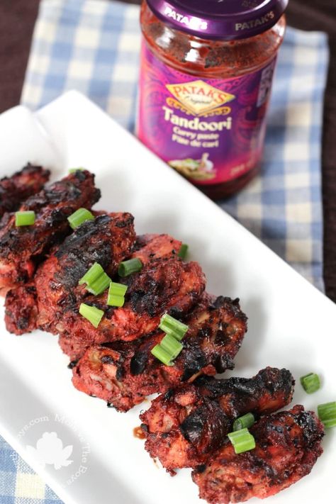 Tandoori Chicken Wings Recipe - Mom vs the Boys Tandoori Chicken Wings Recipe, Tandoori Wings, Tandoori Chicken Wings, Super Bowl Appetizers, Superbowl Appetizers, Chicken Wings Recipe, Cauliflower Curry, Wings Recipe, Super Bowl Party