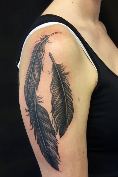 Raven Feather Tattoo, Feather Tattoo For Men, Fake Skin Tattoo, Ace Tattoo, Raven Feather, English Tattoo, Fake Skin, Raven Tattoo, Feather Tattoo