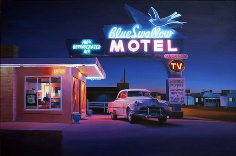 Blue Swallow Motel, Charles Reid, Blue Swallow, Bg Design, Childe Hassam, Art People, Retro Waves, Weird Stuff, Sumi E