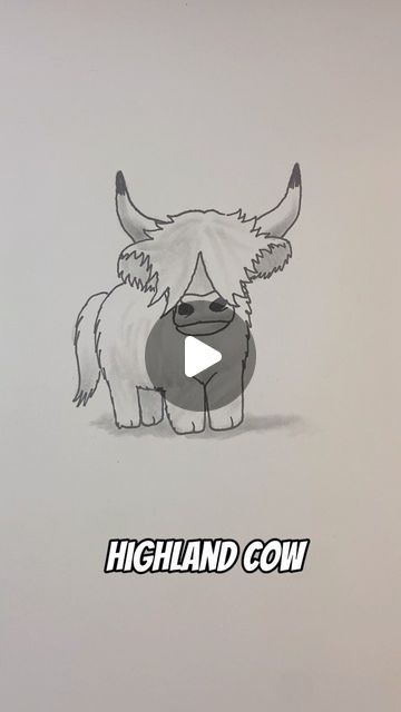 Shane Burke on Instagram: "A is for Highland cow!  Start with an A for the emo haircut! #drawingtutorial #highlandcow #learntodraw #emodrawing #art #drawing #funart" How To Draw Highland Cow Easy, How To Draw Highland Cow, How To Draw A Highland Cow Step By Step, How To Draw Cows, Highland Cow Drawing Easy Step By Step, How To Draw A Cow Step By Step Easy, Highland Cow Art Drawings, Simple Cow Drawing, Fluffy Cow Drawing