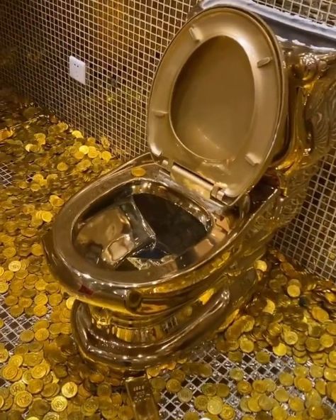 English Toilet Seat, Cool Toilets, Gold Toilet, Random Person, Toto Washlet, Gold Bullion Bars, Midas Touch, Comfortable Place, Smart Toilet