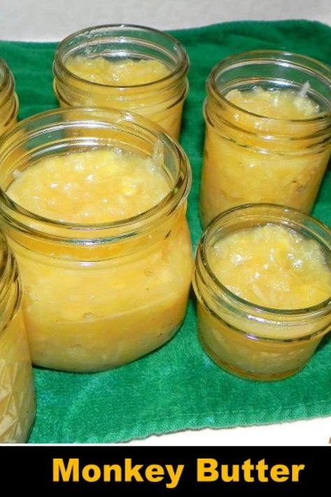 Monkey Butter Monkey Butter Recipe, Monkey Butter, Yummy Muffins, Fruit Sauces, Preserving Foods, Recipe Banana, Inflammatory Recipes, Canning Jam, Canning Food Preservation