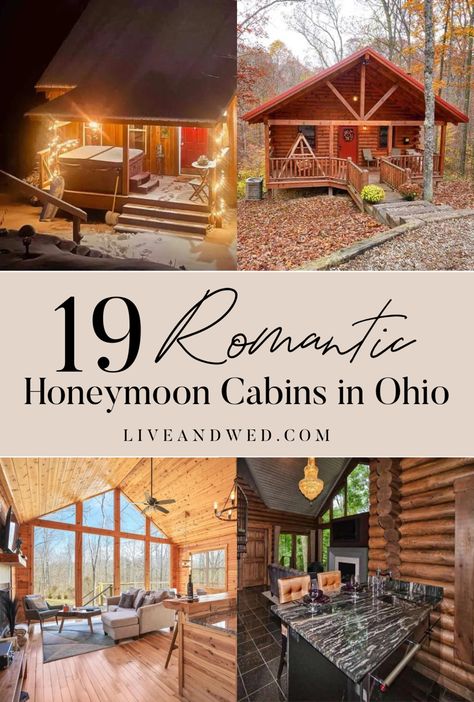 19 romantic honeymoon cabins in ohio! Romantic Cabin Getaway, Hocking Hills Cabins, Honeymoon Cabin, Cabin Getaway, Hocking Hills State Park, Romantic Cabin, Secluded Cabin, Cozy Cabins, Hocking Hills