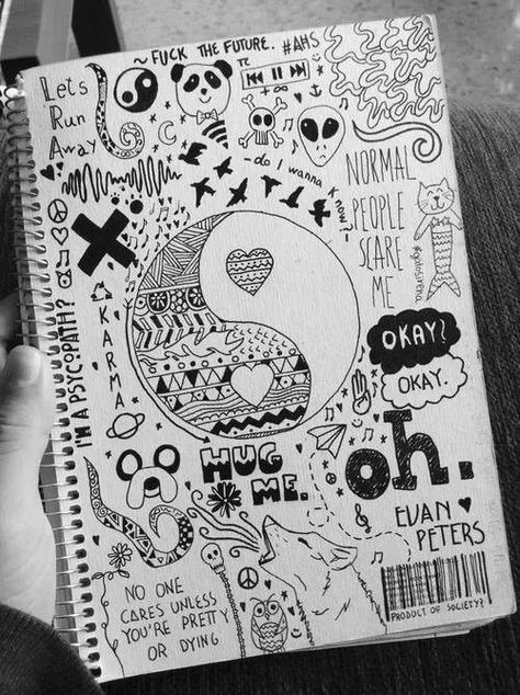 tumblr notebook - Google Search                                                                                                                                                                                 More Tumblr Drawings Easy, Tumblr Drawings, Notebook Doodles, Arte Doodle, Princess Merida, Doodle Art Journals, Things To Draw, Zentangle Patterns, Simple Doodles