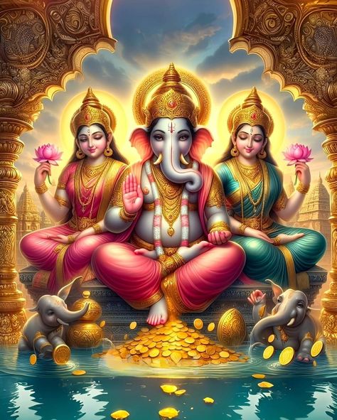 Lakshmi Ganesh, Lakshmi Narayana, Photos Of Ganesha, Ganpati Bappa Wallpapers, God Blessings, Ganesh Lord, Shri Ganesh Images, Baby Ganesha, Ganesh Wallpaper