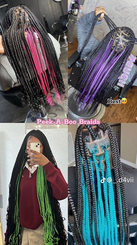 Box Braids With Baseball Cap, Braids With Color Extensions Black Women, December Hairstyles For Black Women, Back To School Hairstyles Braids 7th Grade Black, Hairstyles For December, Black And Purple Braids, First Day Of School Hairstyles Braids, Cute Hairstyles For School Braids, Back To School Hairstyles Black Teens