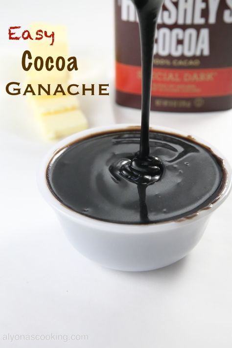 Cocoa Ganache Recipe, Ganache Recipe Easy, Chocolate Ganache Icing, Cocoa Powder Recipes, Chocolate Ganache Recipe, Cocoa Cake, Chocolate Ganache Frosting, Ganache Recipe, Cocoa Recipes