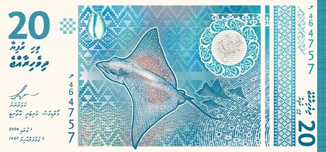 currency Banknote design MMA Maldives Monetary Authority RanDhihafaheh Banknotes Design, Banknotes Money, Currency Design, Money Design, Texture Graphic Design, Samurai Art, Grafic Design, The Maldives, Ocean Wall Art