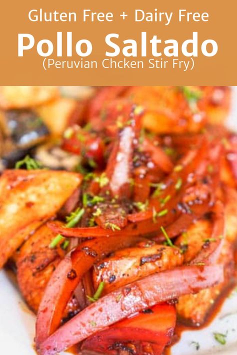 Chicken Saltado, Pollo Saltado Recipe, Chicken Lomo Saltado Recipe, Sides With Peruvian Chicken, Peruvian Chicken And Rice Recipe, Peruvian Chicken Side Dishes, Pollo Saltado Recipe Peruvian, Peruvian Chicken With Green Sauce (aji Verde), Walnut Chicken Recipe