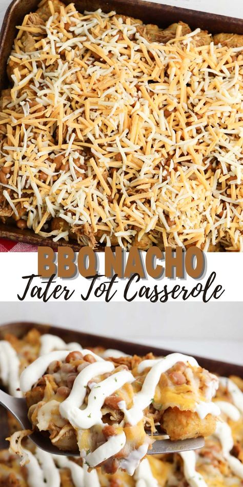 Things To Make With Tater Tots, Bbq Tater Tots, Bbq Tater Tot Casserole, Original Tater Tot Casserole, Bbq Chicken Tater Tot Casserole, Bbq Totchos, Tater Tot Casserole With Chicken, Tater Tot Chicken Bacon Ranch Casserole, Chicken Totchos