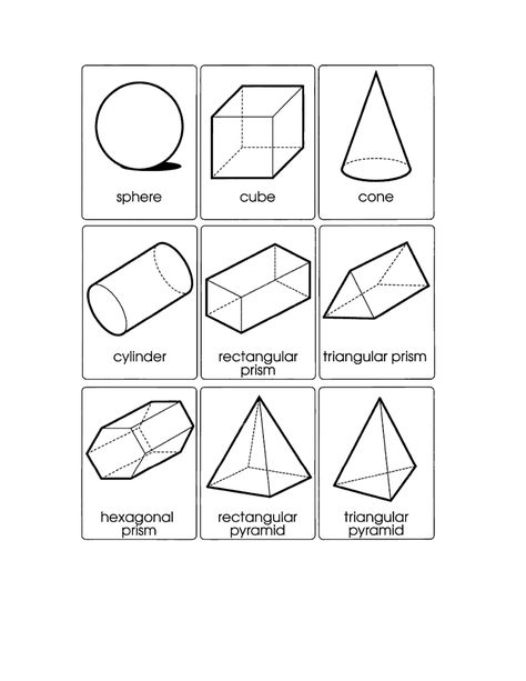 3D Geometric Shapes Printable 3d Shape Templates, 3d Shapes Kindergarten, Shape Worksheet, Shapes Template, 3d Shapes Worksheets, 3 Dimensional Shapes, Geometric Shapes Drawing, Shapes Printable, Worksheet Kindergarten