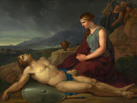 Antigone Kneeling Next To The Body Of Her Brother Polynices, Painted By Joseph Abel (c. 1764—1818), [Public Domain] via Creative Commons and the Wien Museum Birth Mother, Oil Canvas, Old Master, Mother And Father, Her Brother, Art Paint, Art And Architecture, Oil On Canvas, Beauty