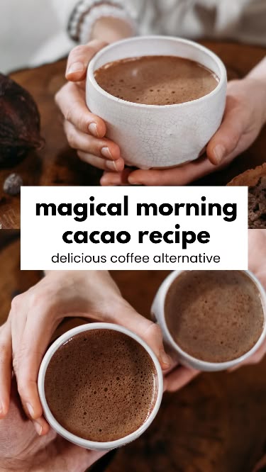 Ever wanted to try cacao but not sure how to make it? Keep reading to get my magical morning cacao recipe! Healthy, nourishing and only 10 minutes to make - try this delicious coffee alternative for yourself! Magic Morning, Cacao Recipes, Coffee Alternative, Morning Drinks, Warm Drinks, Healthy Drinks Recipes, Health Drink, Smoothie Drinks, Morning Food