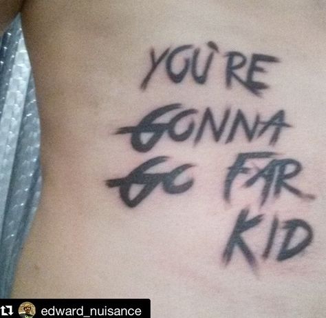 You're Gonna Go Far Kid-The Offspring Tattoo Youre Gonna Go Far Tattoo, Offspring Tattoo, You’re On Your Own Kid Tattoo, The Offspring Tattoo, Punk Tattoo Ideas, Get Scared Band, The Offspring Lyrics, The Offspring Shirt, You’re On Your Own Kid Lyrics