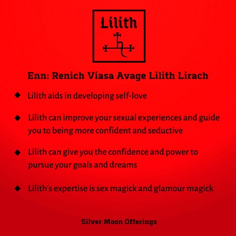 pin#14-LILITH Lilith Offering Ideas, How To Contact Lilith, Offerings To Lilith, Lilith Herbs, Lilith Offerings, Offerings For Lilith, Lilith Chants, Lilith Deity, Lilith Witchcraft