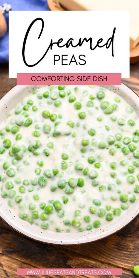 Creamed Peas And Potatoes, Easy White Sauce, Creamed Peas, Veggie Side Dish Recipes, Easy Cream, Delicious Cream, Pea Recipes, Super Easy Recipes, Veggie Side Dishes