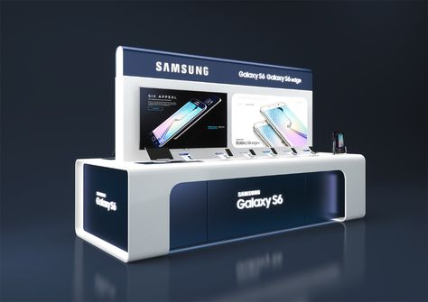 Samsung Galaxy S6 Island type Stand Size : 3500 x 1400 on Behance Display Shelf Design, Desk Modern Design, Retail Counter, Samsung Electronics, Freelance Design, Retail Solutions, Architecture Portfolio Design, Retail Inspiration, Showroom Interior Design