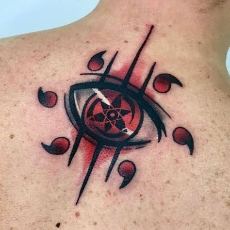 Obito Uchiha Tattoo Ideas, Sasuke Uchiha Tattoo Ideas, Neck Tattoos Men, Sharingan Tattoo, Anime Neck, Meaningful Tattoo Quotes, Full Sleeve Tattoo Design, Circle Tattoos, Planet Tattoos