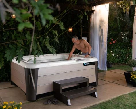 Learn how a daily hot tub soak can provide the pain relief and relaxation you need to keep up with the demands of your busy life. #HotSpringSpas 2 Person Hot Tub, Hotspring Spa, Small Hot Tub, Water Tub, Hot Tub Designs, Spa Owner, Small Spa, Spring Spa, Spa Water