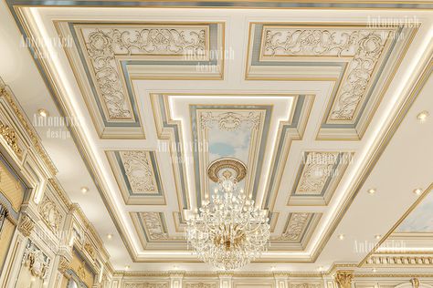 Classical interior design in the UAE بيوت ملكية, Classical Interior Design, Luxury Ceiling Design, Classical Interior, Interior Ceiling Design, Interior Design Dubai, House Ceiling Design, Ceiling Design Modern, Luxury House Interior Design