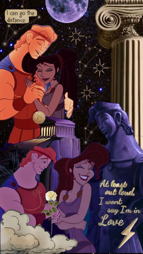 #hercules #wallpaper #disney #meg #hades #disneyaesthetic Meg Hades, Hercules Wallpaper, Hercules Disney, Disney Romance, Wallpaper Disney, Disney Background, Cute Disney Pictures, Disney Collage, Disney Princess Pictures