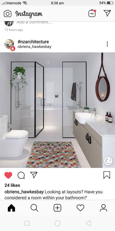 Toilet Wet And Dry Area, Wet Zone Bathroom, Wet And Dry Bathroom Ideas, Wet Area Bathroom, Owners Bedroom, Glass Shower Tub, Room Within A Room, Tree House Interior, Bathroom Glass Door