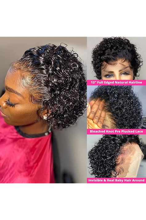 Wig Design, Cheap Human Hair Wigs, Short Curly Pixie, Curly Lace Wig, Wig Material, Wig Curly, Curly Pixie Cuts, Straight Wigs, Curly Bob Wigs