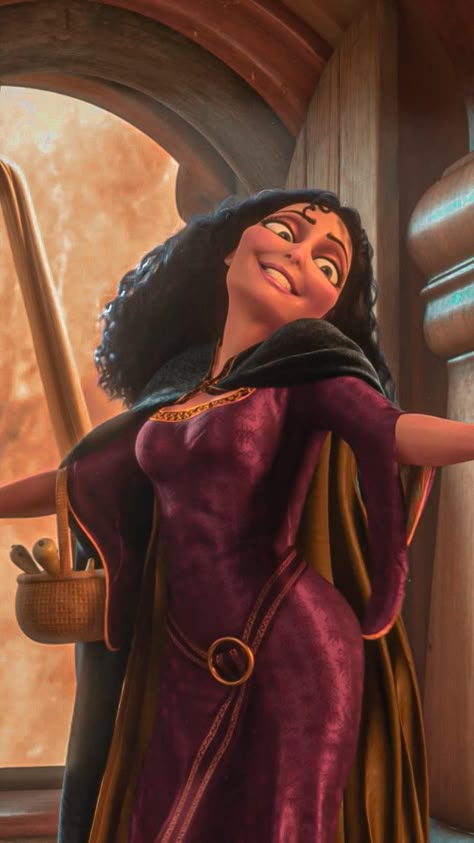 #tangled #rapunzel #flynnrider #disney #animation #tangledaesthetic #animationwallpaper #tangledwallpaper Tangled Mother Gothel, Tangled Costume, Disney Icon, Tangled Wallpaper, Mother Gothel, Tangled 2010, Couture Hairstyles, Evil Villains, Zachary Levi