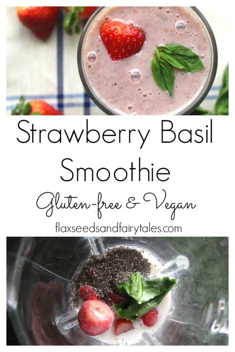 Basil Smoothie Recipe, Smoothie Bowl Vegan, Basil Smoothie, Drinks Breakfast, Smoothie Easy, Blackberry Smoothie, Banana Apple Smoothie, Milk Nutrition, Strawberry Basil