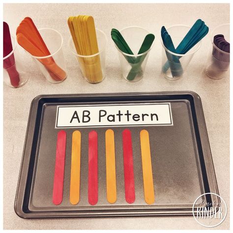 Ab Pattern, Patterning Kindergarten, Preschool Patterns, Kindergarten Math Center, Ab Patterns, Math Patterns, Math Centers Kindergarten, Pattern Activities, Prek Math