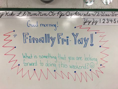 Morning message Friday Morning Meeting Questions, White Board Morning Message, Friday Morning Message Classroom, Whiteboard Messages Friday, Friday Question Of The Day Classroom, Morning Messages Classroom, Thursday Morning Message Classroom, Morning Message Classroom, Friday Whiteboard Message